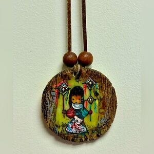 Vintage DeGrazia “Heavenly Blessings" Signed Pendant Necklace